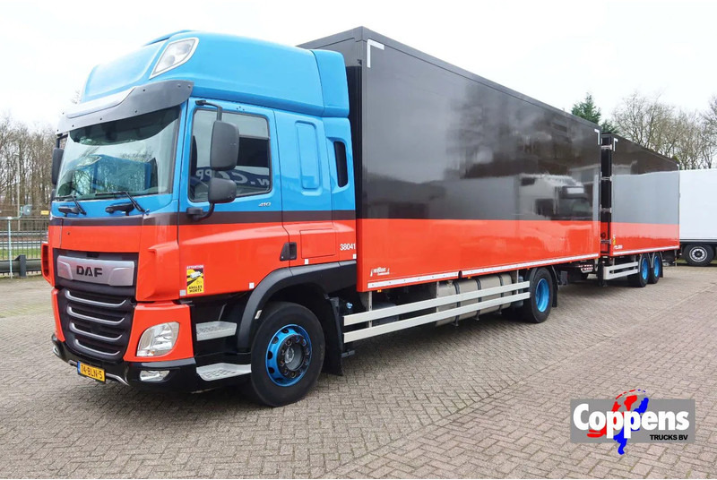 DAF CF 410 Bakwagen+Trailer met klep 2.000 kg. 6 Stuks in voorraad. Price 49.500,-- euro netto. - Dobozos felépítményű teherautó: 1 kép. DAF CF 410 Bakwagen+Trailer met klep 2.000 kg. 6 Stuks in voorraad. Price 49.500,-- euro netto. - Dobozos felépítményű teherautó: 1 kép.