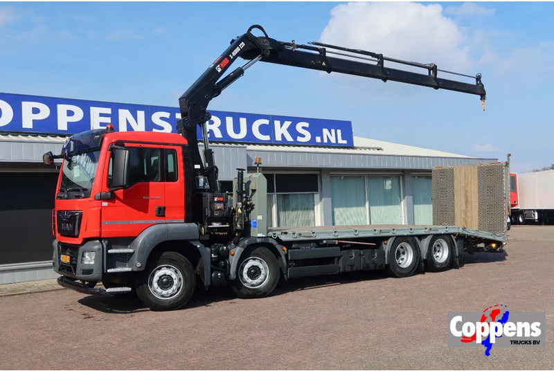 MAN TGS 35.360 8x2 Euro 6 Oprijwagen + Hiab 228 E 3 kraan. - Platós teherautó, Darus autó: 1 kép. MAN TGS 35.360 8x2 Euro 6 Oprijwagen + Hiab 228 E 3 kraan. - Platós teherautó, Darus autó: 1 kép.