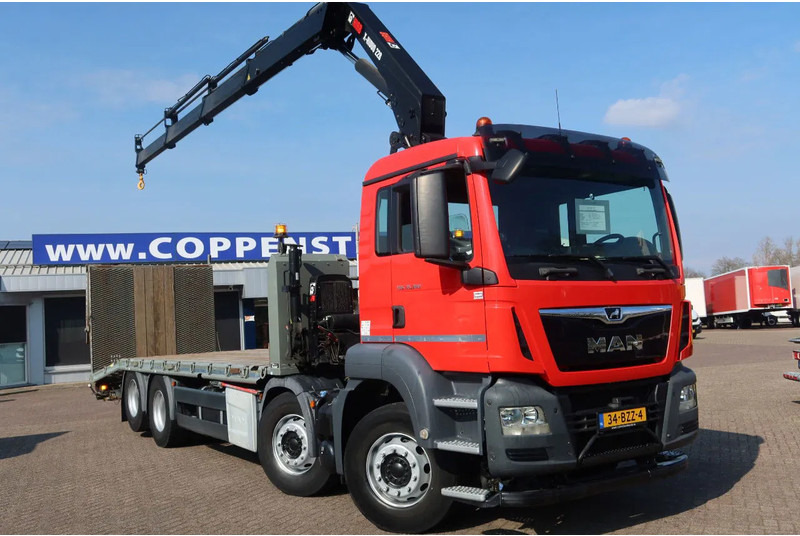 MAN TGS 35.360 8x2 Euro 6 Oprijwagen + Hiab 228 E 3 kraan. - Platós teherautó, Darus autó: 2 kép. MAN TGS 35.360 8x2 Euro 6 Oprijwagen + Hiab 228 E 3 kraan. - Platós teherautó, Darus autó: 2 kép.