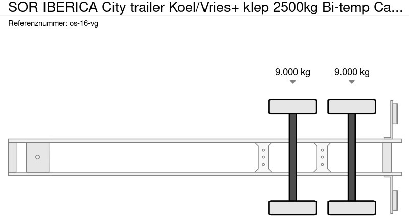 Félpótkocsi hűtős Sor IBERICA City trailer Koel/Vries+ klep 2500kg Bi-temp Carrier Vektor 19 MT: 16 kép.