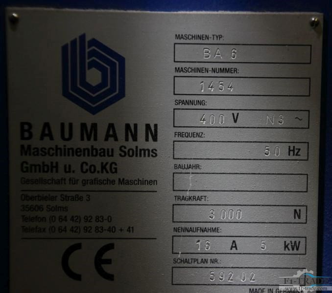 Baumann BA 6 - Nyomdagép: 2 kép. Baumann BA 6 - Nyomdagép: 2 kép.