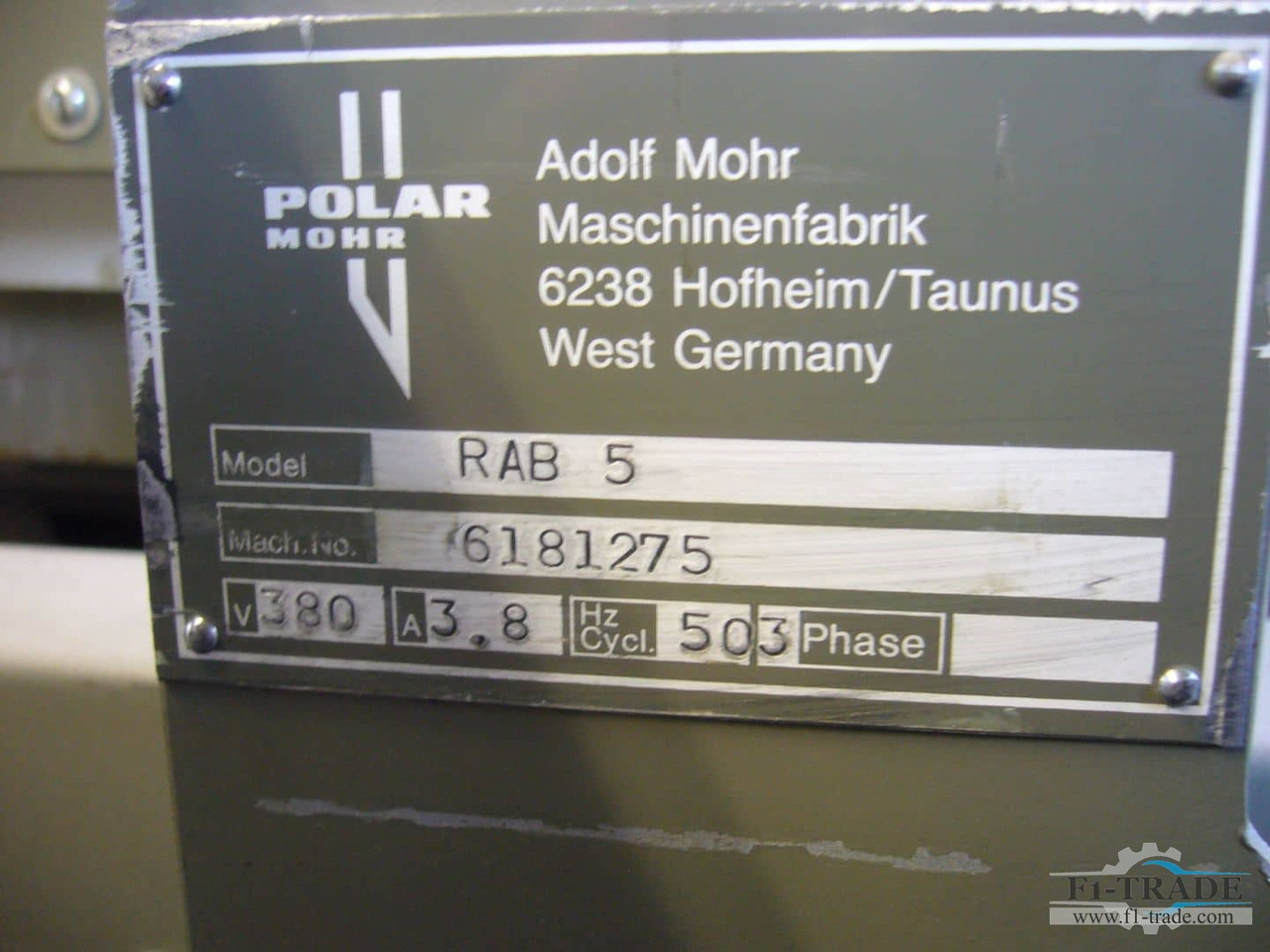 Polar RAB 5 - Nyomdagép: 4 kép. Polar RAB 5 - Nyomdagép: 4 kép.