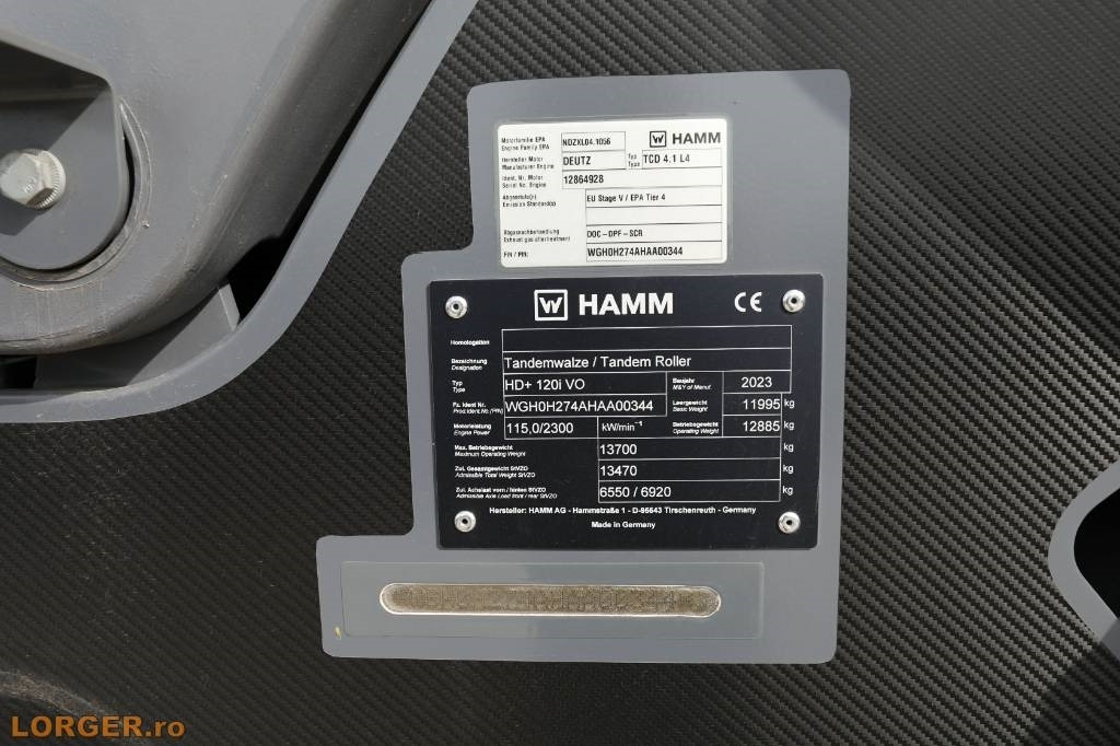 Úthenger Hamm HD 120 VO: 17 kép.