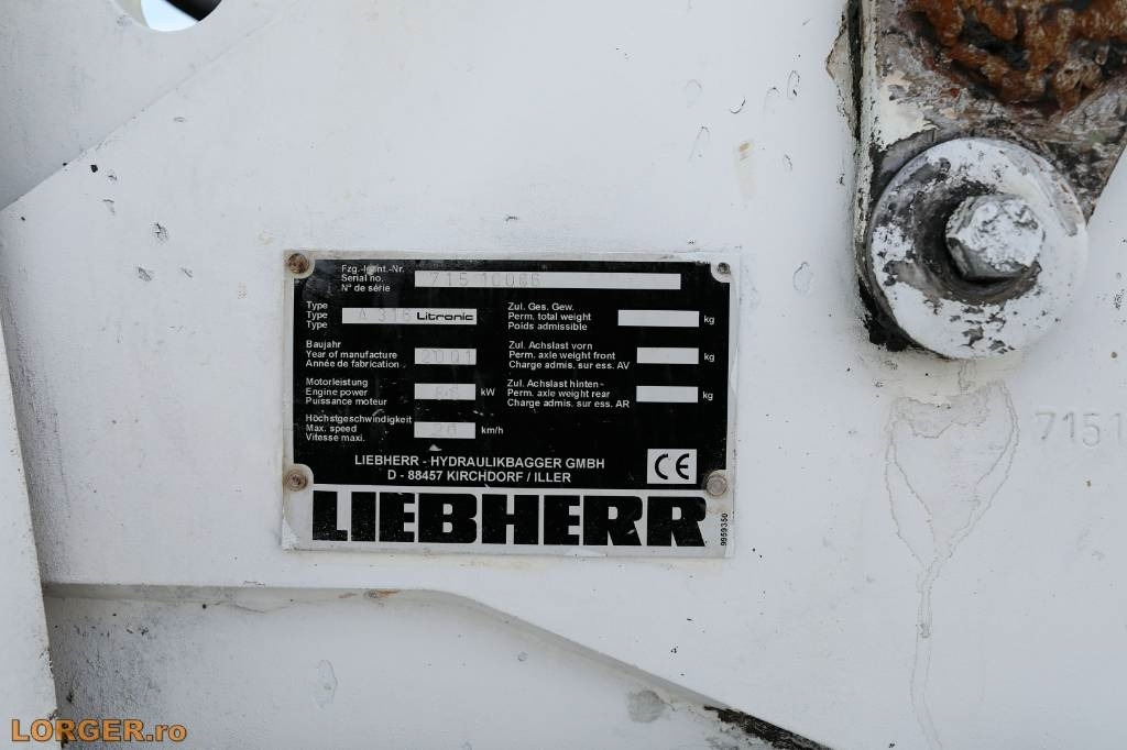 Gumikerekes kotró Liebherr A 316 Litronic: 18 kép. Gumikerekes kotró Liebherr A 316 Litronic: 18 kép.