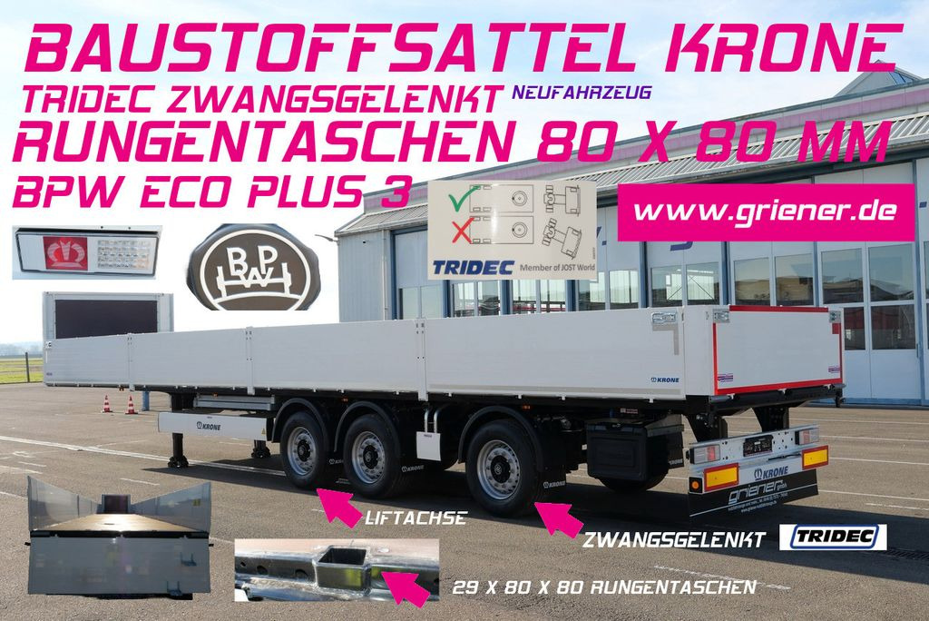 Krone SDP 27/BAUSTOFF/TRIDEC/BPW/RUNGENTASCHEN LIFT Krone SDP 27/BAUSTOFF/TRIDEC/BPW/RUNGENTASCHEN LIFT - Platós félpótkocsi: 1 kép. Krone SDP 27/BAUSTOFF/TRIDEC/BPW/RUNGENTASCHEN LIFT Krone SDP 27/BAUSTOFF/TRIDEC/BPW/RUNGENTASCHEN LIFT - Platós félpótkocsi: 1 kép.