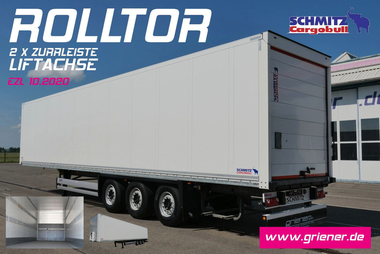Schmitz Cargobull SKO 24 / ROLLTOR / LIFTACHSE /2 x ZURRLEISTE - Félpótkocsi dobozos: 1 kép. Schmitz Cargobull SKO 24 / ROLLTOR / LIFTACHSE /2 x ZURRLEISTE - Félpótkocsi dobozos: 1 kép.