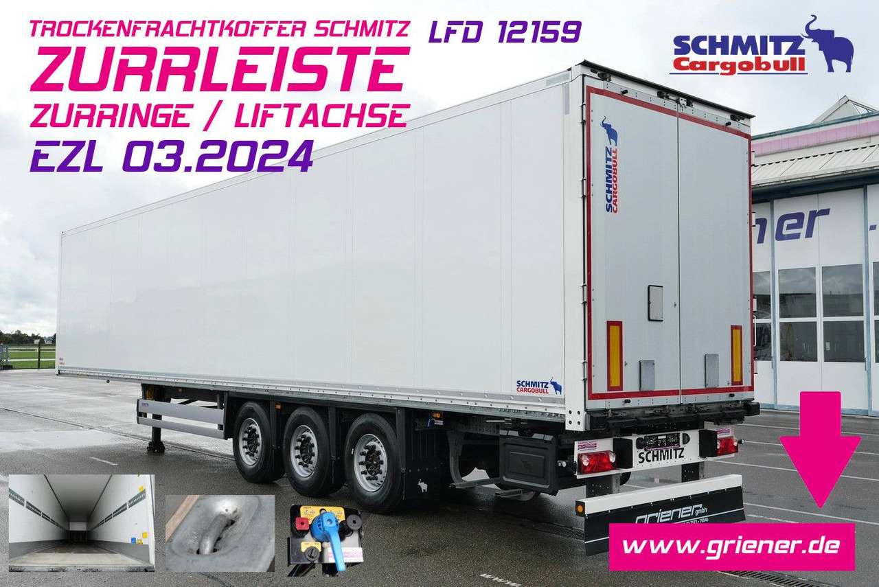 Schmitz Cargobull SKO/SBO 24 ZURRLEISTE / ZURRINGE / LIFTACHSE - Félpótkocsi dobozos: 1 kép. Schmitz Cargobull SKO/SBO 24 ZURRLEISTE / ZURRINGE / LIFTACHSE - Félpótkocsi dobozos: 1 kép.