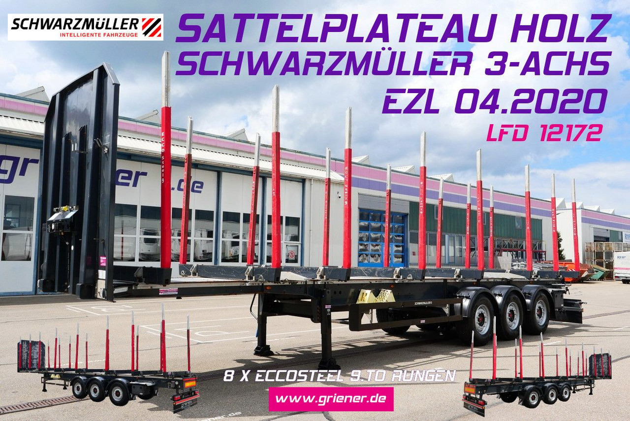 Schwarzmüller Y serie /RUNGENSATTEL HOLZ ECCO STEEL 9to /8 x - Rönkszállító félpótkocsi: 1 kép. Schwarzmüller Y serie /RUNGENSATTEL HOLZ ECCO STEEL 9to /8 x - Rönkszállító félpótkocsi: 1 kép.