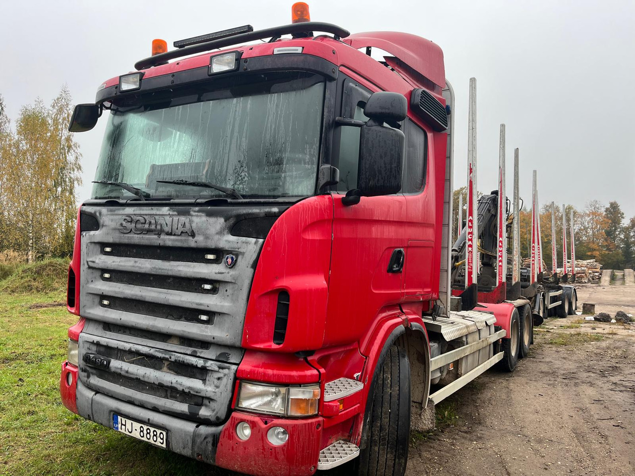 SCANIA R480 - Rönkszállító teherautó, Darus autó: 1 kép. SCANIA R480 - Rönkszállító teherautó, Darus autó: 1 kép.
