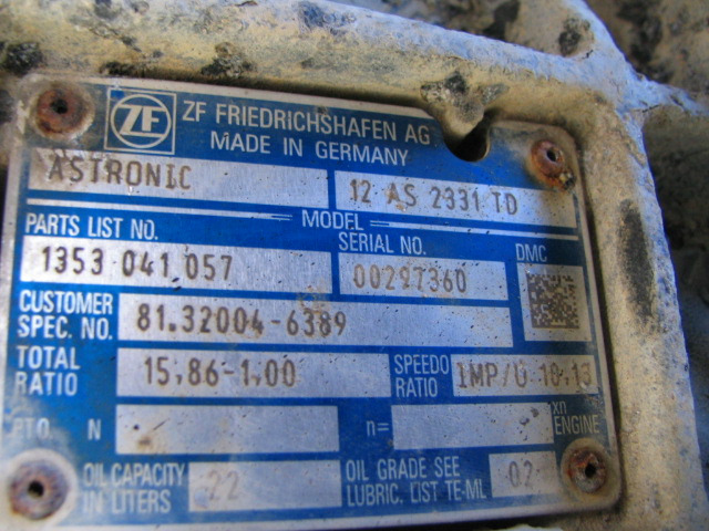 MAN TGX TGS EURO6 // Skrzynia biegow z retarderem 12 AS 2331 TD - Sebességváltó - Teherautó: 1 kép. MAN TGX TGS EURO6 // Skrzynia biegow z retarderem 12 AS 2331 TD - Sebességváltó - Teherautó: 1 kép.