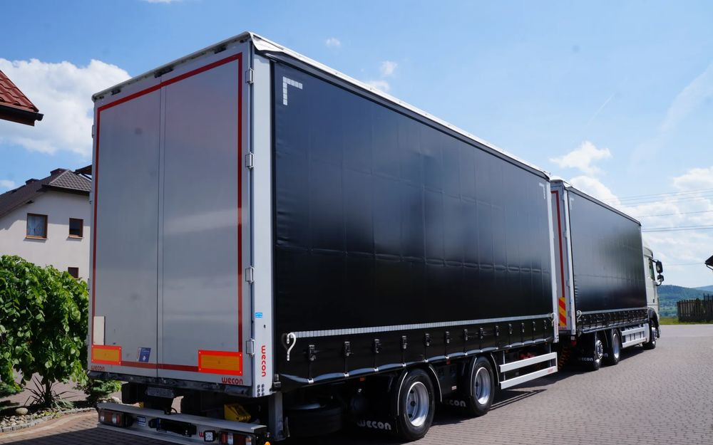 DAF XF 480 EURO 6 ZESTAW TANDEM PRZEJAZDOWY 120 M3 7,7 M + 7,7 M WECON - Ponyvás teherautó: 5 kép. DAF XF 480 EURO 6 ZESTAW TANDEM PRZEJAZDOWY 120 M3 7,7 M + 7,7 M WECON - Ponyvás teherautó: 5 kép.