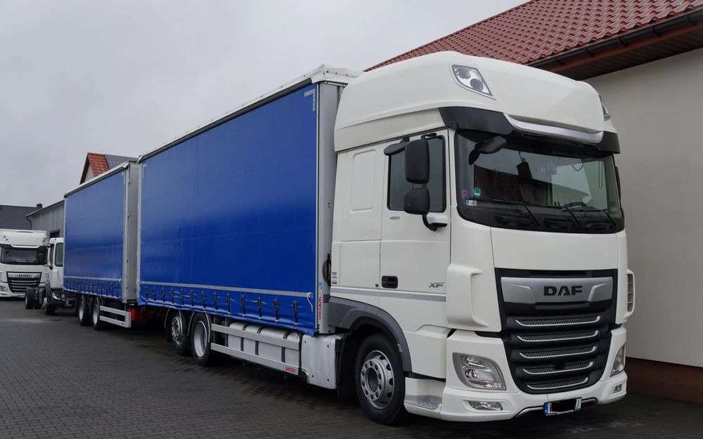 DAF XF 480 EURO 6 ZESTAW TANDEM PRZEJAZDOWY 120 M3 7,7 M + 7,7 M WECON - Ponyvás teherautó: 1 kép. DAF XF 480 EURO 6 ZESTAW TANDEM PRZEJAZDOWY 120 M3 7,7 M + 7,7 M WECON - Ponyvás teherautó: 1 kép.