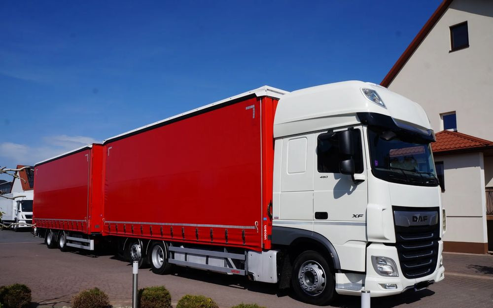 DAF XF 480 EURO 6 ZESTAW TANDEM PRZEJAZDOWY 120 M3 7,8 M + 7,8 M WECON - Ponyvás teherautó: 1 kép. DAF XF 480 EURO 6 ZESTAW TANDEM PRZEJAZDOWY 120 M3 7,8 M + 7,8 M WECON - Ponyvás teherautó: 1 kép.