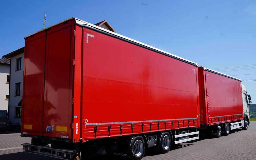 DAF XF 480 EURO 6 ZESTAW TANDEM PRZEJAZDOWY 120 M3 7,8 M + 7,8 M WECON - Ponyvás teherautó: 4 kép. DAF XF 480 EURO 6 ZESTAW TANDEM PRZEJAZDOWY 120 M3 7,8 M + 7,8 M WECON - Ponyvás teherautó: 4 kép.