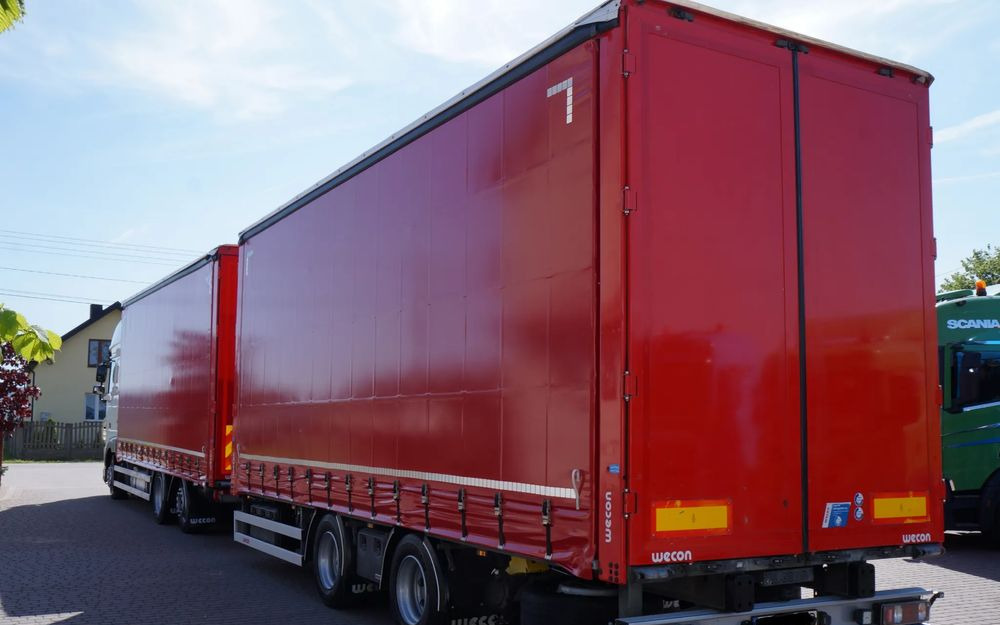 DAF XF 480 EURO 6 ZESTAW TANDEM PRZEJAZDOWY 120 M3 7,8 M + 7,8 M WECON - Ponyvás teherautó: 3 kép. DAF XF 480 EURO 6 ZESTAW TANDEM PRZEJAZDOWY 120 M3 7,8 M + 7,8 M WECON - Ponyvás teherautó: 3 kép.