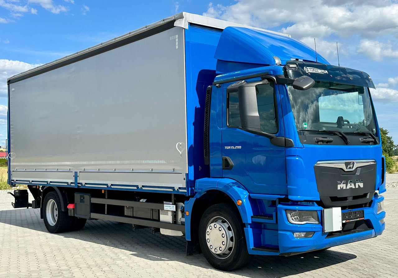 MAN TGM 15.290 / FIRANKA / WINDA / AUTOMAT / 2021 ROK / 18 EUROPALET / 15 T DMC - Ponyvás teherautó: 1 kép. MAN TGM 15.290 / FIRANKA / WINDA / AUTOMAT / 2021 ROK / 18 EUROPALET / 15 T DMC - Ponyvás teherautó: 1 kép.