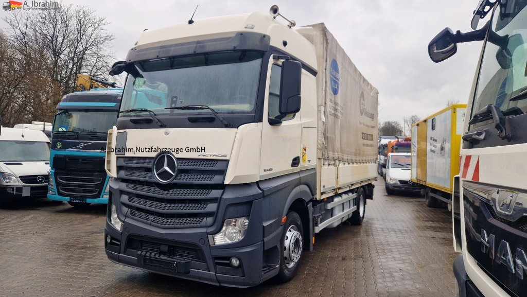 Mercedes-Benz 1845 Retarder Klima, Kühlschrank Edscha, Retarder, LBW, Zustand gut - Ponyvás teherautó: 1 kép. Mercedes-Benz 1845 Retarder Klima, Kühlschrank Edscha, Retarder, LBW, Zustand gut - Ponyvás teherautó: 1 kép.