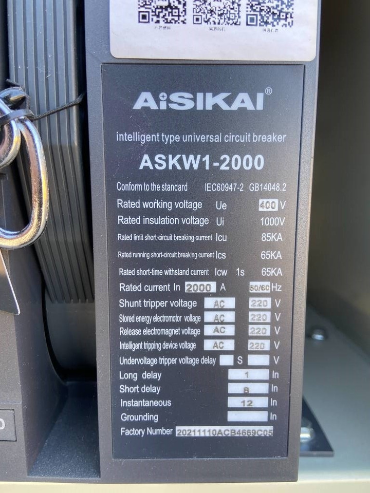 Aisikai ASKW1-2000 - Circuit Breaker 2000A - DPX-3 - Építőipari berendezések: 5 kép. Aisikai ASKW1-2000 - Circuit Breaker 2000A - DPX-3 - Építőipari berendezések: 5 kép.