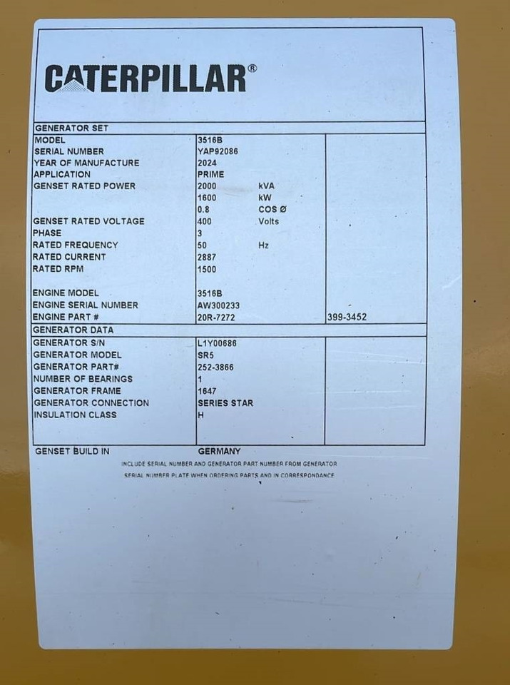 Új Áramfejlesztő CAT 3516B - 2.250 kVA Generator - DPX-18106: 6 kép.