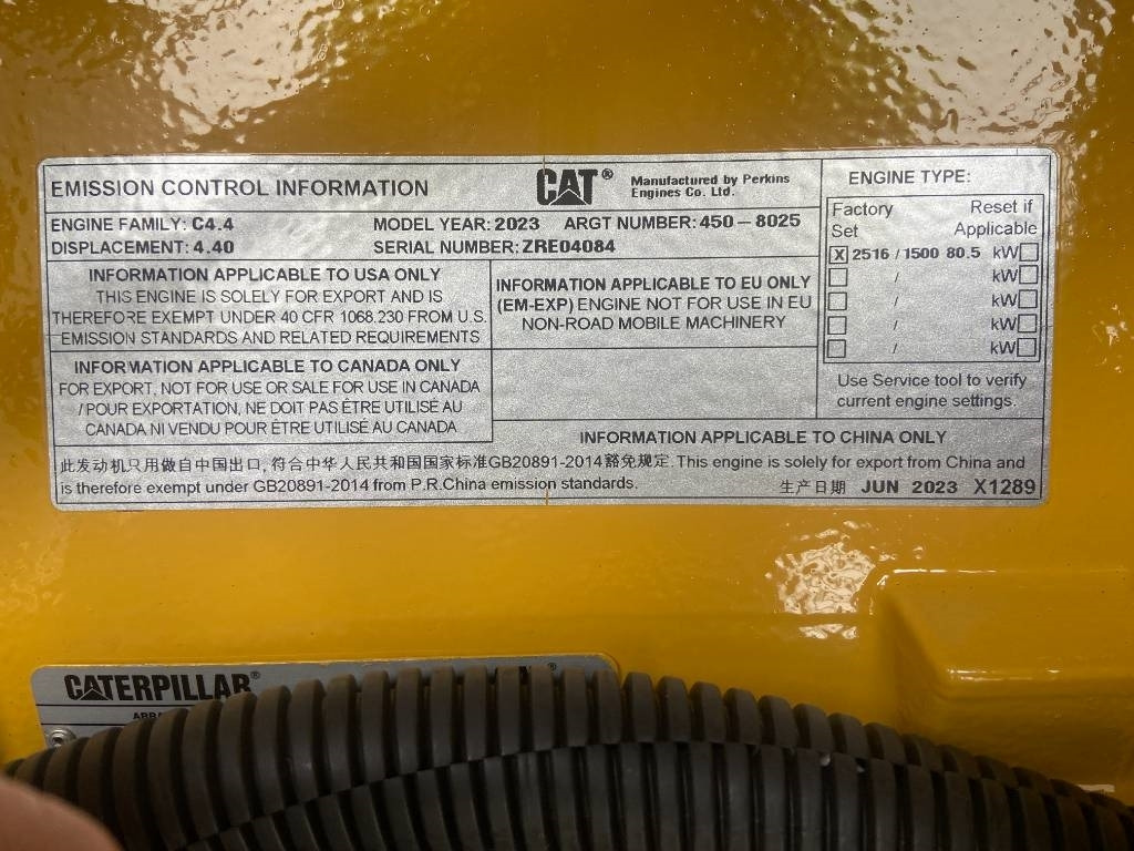 Új Áramfejlesztő CAT DE88GC - 88 kVA Stand-by Generator Set - DPX-18207: 10 kép.