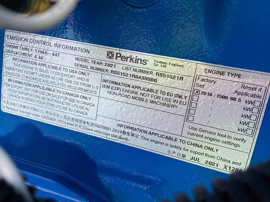 Új Áramfejlesztő FG Wilson P88-3 - 88 kVA Open Genset - DPX-16007-O: 10 kép.