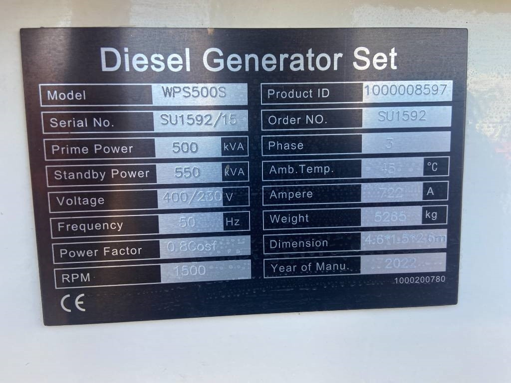 Perkins 2506C-E15TAG2 - 550 kVA Surplus genset - DPX-20019 - Áramfejlesztő: 4 kép. Perkins 2506C-E15TAG2 - 550 kVA Surplus genset - DPX-20019 - Áramfejlesztő: 4 kép.