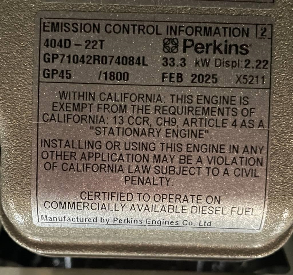 Perkins 404-22TG - 28 kVA Generator - DPX-19801.1 - Áramfejlesztő: 4 kép. Perkins 404-22TG - 28 kVA Generator - DPX-19801.1 - Áramfejlesztő: 4 kép.