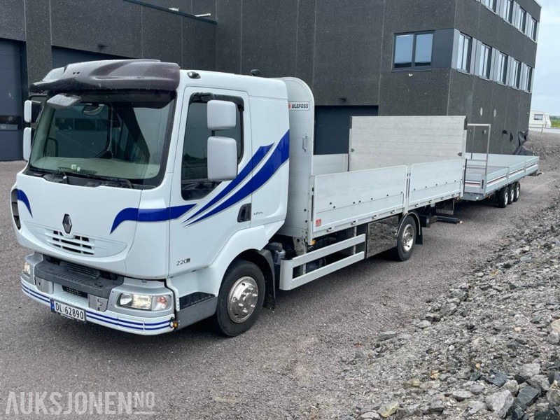 2007 RENAULT MIDLUM LASTEBIL - PLANBIL MED LIFT - 2022 BK-HENGEREN PHN 3565TTA 3 AKSLET MED VIPPEFUNKSJON- KUN 95544 KM! - Platós teherautó: 1 kép. 2007 RENAULT MIDLUM LASTEBIL - PLANBIL MED LIFT - 2022 BK-HENGEREN PHN 3565TTA 3 AKSLET MED VIPPEFUNKSJON- KUN 95544 KM! - Platós teherautó: 1 kép.