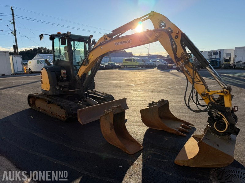 2016 Yanmar VIO57-U minigraver – Rototilt • 3 skuffer • Sentralsmøring • Kun 2 180 timer - Minikotró: 3 kép. 2016 Yanmar VIO57-U minigraver – Rototilt • 3 skuffer • Sentralsmøring • Kun 2 180 timer - Minikotró: 3 kép.