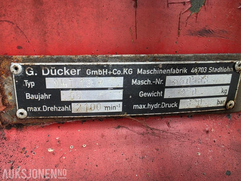 2005 G. Dücker GmbH & Co. KG MKT 13 R hydraulisk beitepuss / kantklipper - Mezőgazdasági gépek: 5 kép. 2005 G. Dücker GmbH & Co. KG MKT 13 R hydraulisk beitepuss / kantklipper - Mezőgazdasági gépek: 5 kép.