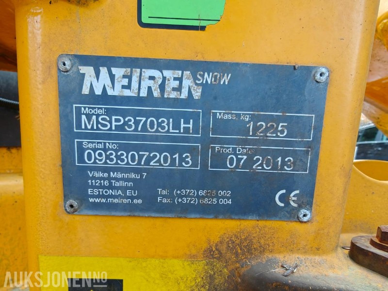 2013 Meiren MSP3703 LH - Snøplog med slapseskjær og parallellogram - Teherautó: 2 kép. 2013 Meiren MSP3703 LH - Snøplog med slapseskjær og parallellogram - Teherautó: 2 kép.