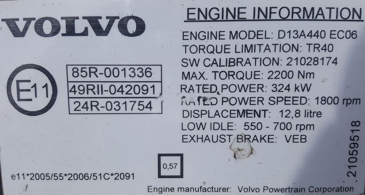 Volvo D13A440 EC06 Volvo FM, FMX - Motor - Teherautó: 2 kép. Volvo D13A440 EC06 Volvo FM, FMX - Motor - Teherautó: 2 kép.