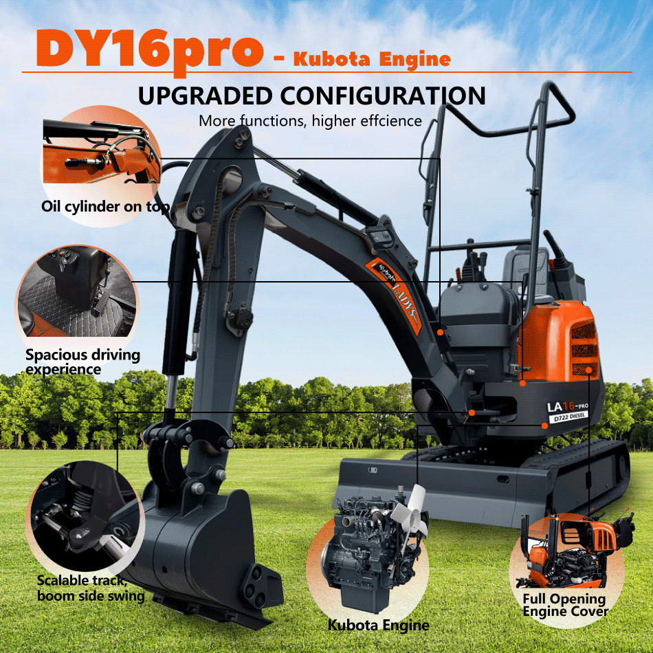 LADYS LA16Pro Mini Excavator CE Certification Kubota Engine(Factory Outlet) Mini Pelle Minibagger Minikoparka Miniexcavadora - Minikotró: 3 kép. LADYS LA16Pro Mini Excavator CE Certification Kubota Engine(Factory Outlet) Mini Pelle Minibagger Minikoparka Miniexcavadora - Minikotró: 3 kép.