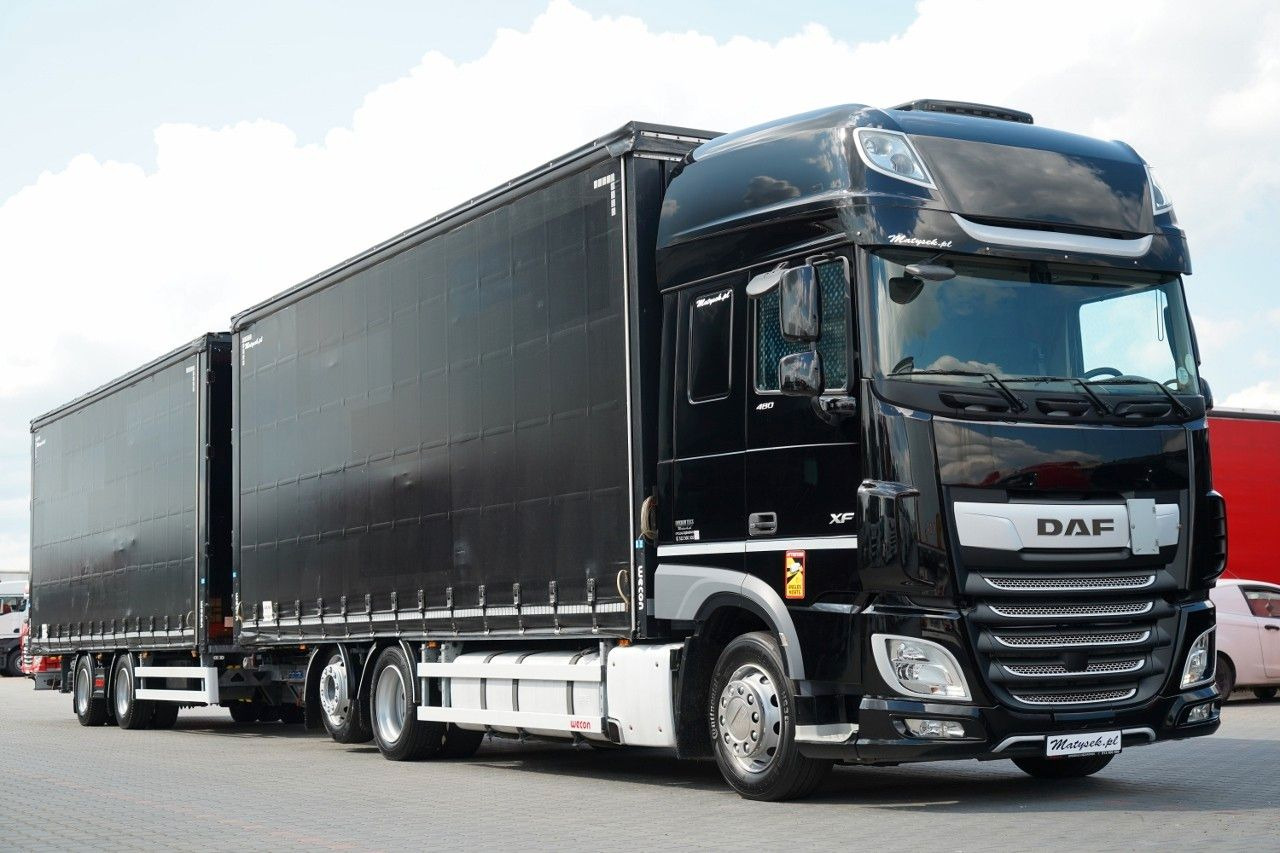DAF XF 480 / ZESTAW TANDEM / 120 M3 / PRZEJAZDOWY / - Ponyvás teherautó: 4 kép. DAF XF 480 / ZESTAW TANDEM / 120 M3 / PRZEJAZDOWY / - Ponyvás teherautó: 4 kép.