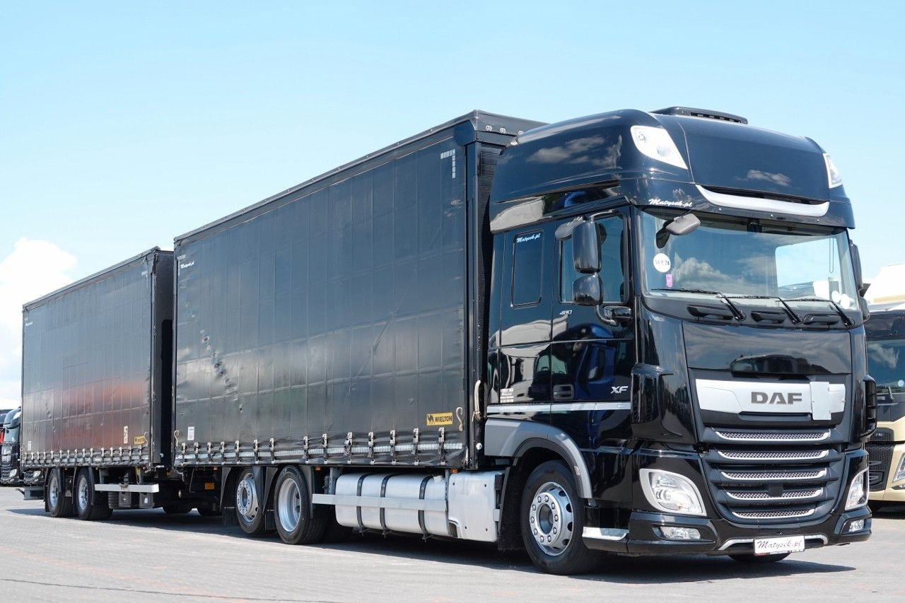DAF XF 480 / ZESTAW TANDEM / 120 M3 / PRZEJAZDOWY / - Ponyvás teherautó: 1 kép. DAF XF 480 / ZESTAW TANDEM / 120 M3 / PRZEJAZDOWY / - Ponyvás teherautó: 1 kép.