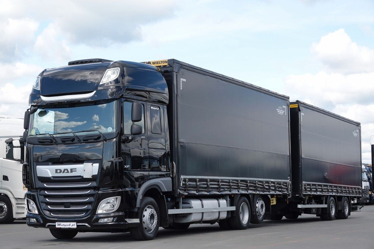 DAF XF 480 / ZESTAW TANDEM / 120 M3 / PRZEJAZDOWY / - Ponyvás teherautó: 1 kép. DAF XF 480 / ZESTAW TANDEM / 120 M3 / PRZEJAZDOWY / - Ponyvás teherautó: 1 kép.