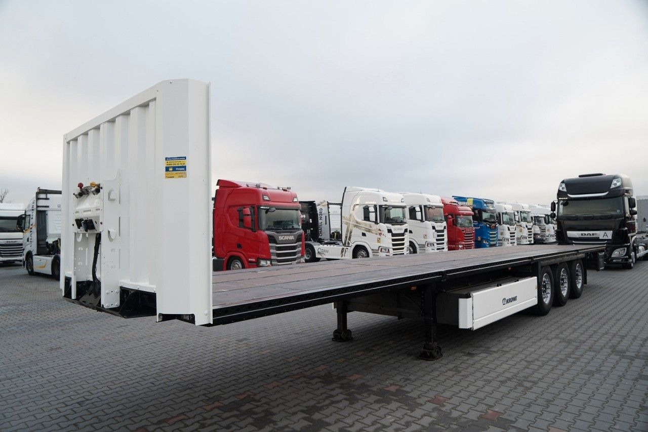 Krone NACZEPA PLATFORMA / OŚ PODNOSZONA / KOSZ NA PAL - Platós félpótkocsi: 3 kép. Krone NACZEPA PLATFORMA / OŚ PODNOSZONA / KOSZ NA PAL - Platós félpótkocsi: 3 kép.