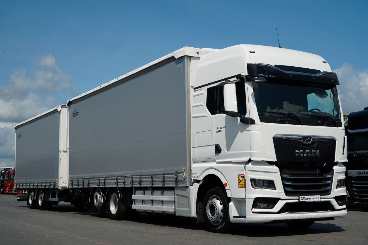 MAN TGX 26.470 / ZESTAW TANDEM 120 M3 / PRZEJAZDOWY - Ponyvás teherautó: 4 kép. MAN TGX 26.470 / ZESTAW TANDEM 120 M3 / PRZEJAZDOWY - Ponyvás teherautó: 4 kép.