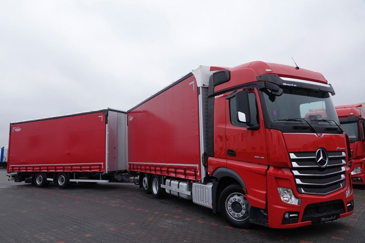 Mercedes-Benz ACTROS 2548 / ZESTAW TANDEM 120 M3 / PRZEJAZDOWY - Ponyvás teherautó: 4 kép. Mercedes-Benz ACTROS 2548 / ZESTAW TANDEM 120 M3 / PRZEJAZDOWY - Ponyvás teherautó: 4 kép.