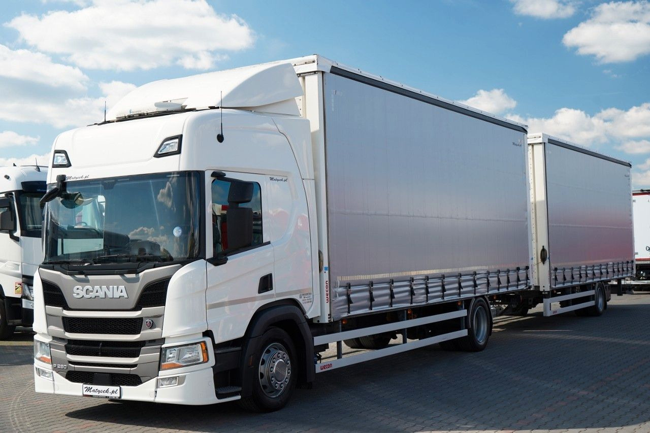 Scania P 280 / ZESTAW TANDEM / 120 M3 / WECON / 2022 R - Ponyvás teherautó: 3 kép. Scania P 280 / ZESTAW TANDEM / 120 M3 / WECON / 2022 R - Ponyvás teherautó: 3 kép.
