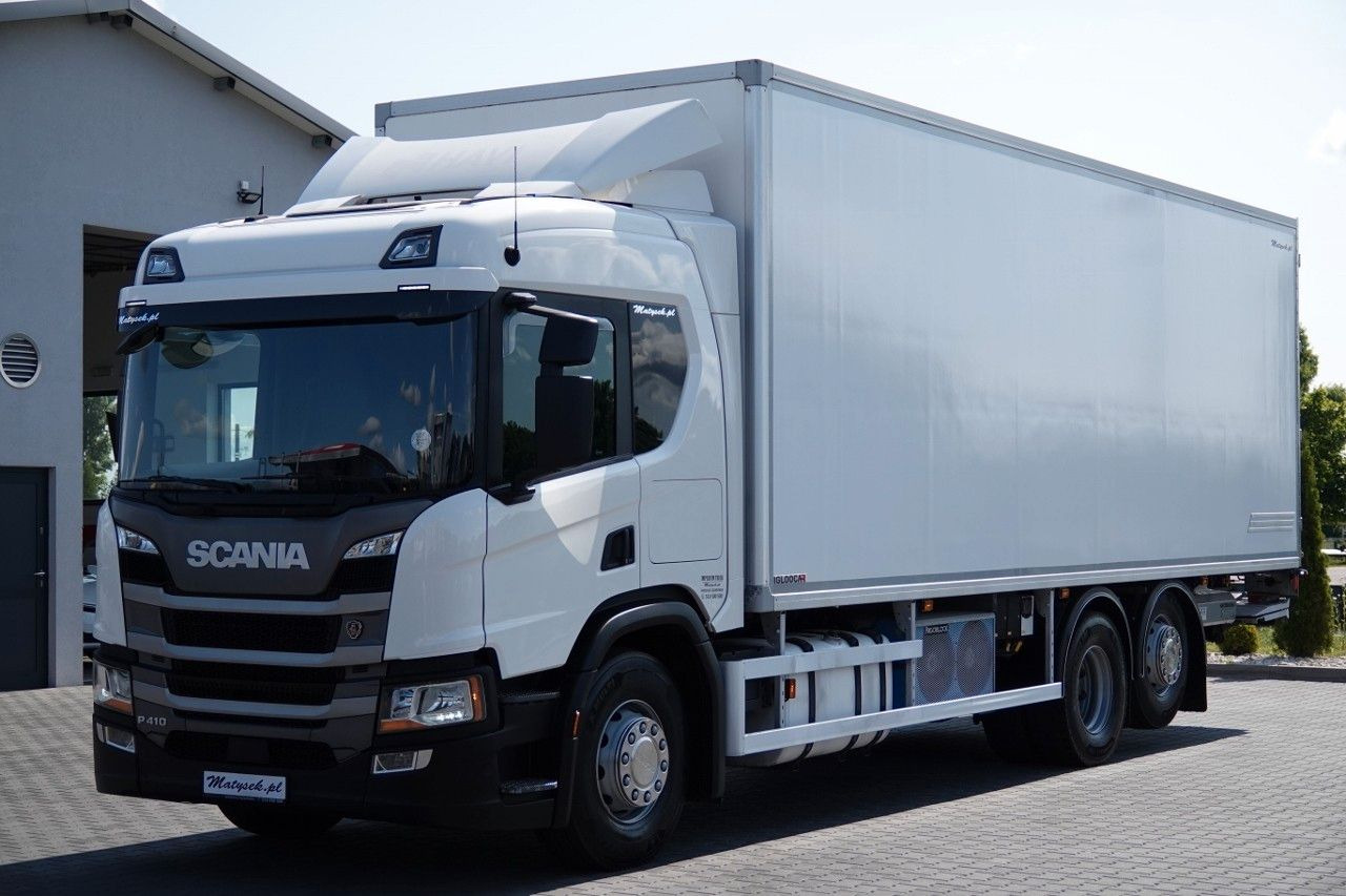 Scania P 410 / 6X2 /CHŁODNIA / SLÓWKA / Agregat THERMO - Hűtős teherautó: 2 kép. Scania P 410 / 6X2 /CHŁODNIA / SLÓWKA / Agregat THERMO - Hűtős teherautó: 2 kép.