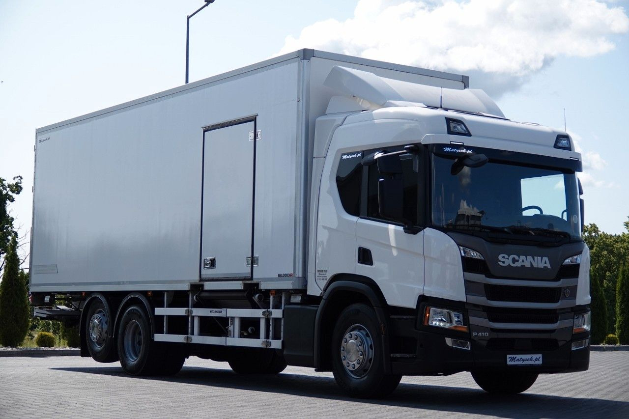 Scania P 410 / 6X2 /CHŁODNIA / SLÓWKA / Agregat THERMO - Hűtős teherautó: 1 kép. Scania P 410 / 6X2 /CHŁODNIA / SLÓWKA / Agregat THERMO - Hűtős teherautó: 1 kép.