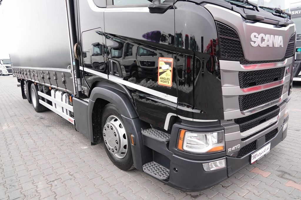 Scania R 410 / 6x2 / FIRANKA - 7,8 m / SOLÓWKA / PODNOS - Ponyvás teherautó: 5 kép. Scania R 410 / 6x2 / FIRANKA - 7,8 m / SOLÓWKA / PODNOS - Ponyvás teherautó: 5 kép.