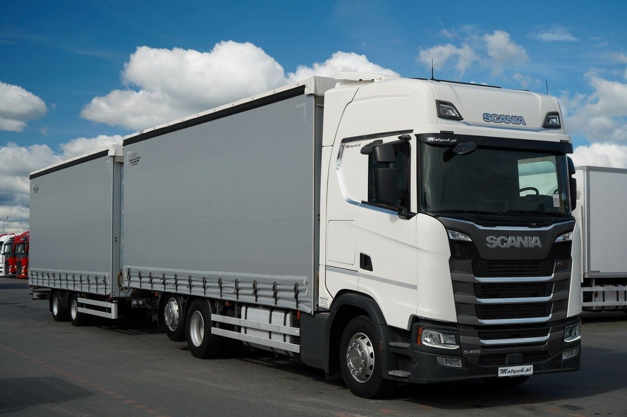 Scania S 450 / ZESTAW TANDEM / 120 M3 / I-PARK COOL Scania S 450 / ZESTAW TANDEM / 120 M3 / PO KONTRAKCIE S - Ponyvás teherautó: 1 kép. Scania S 450 / ZESTAW TANDEM / 120 M3 / I-PARK COOL Scania S 450 / ZESTAW TANDEM / 120 M3 / PO KONTRAKCIE S - Ponyvás teherautó: 1 kép.