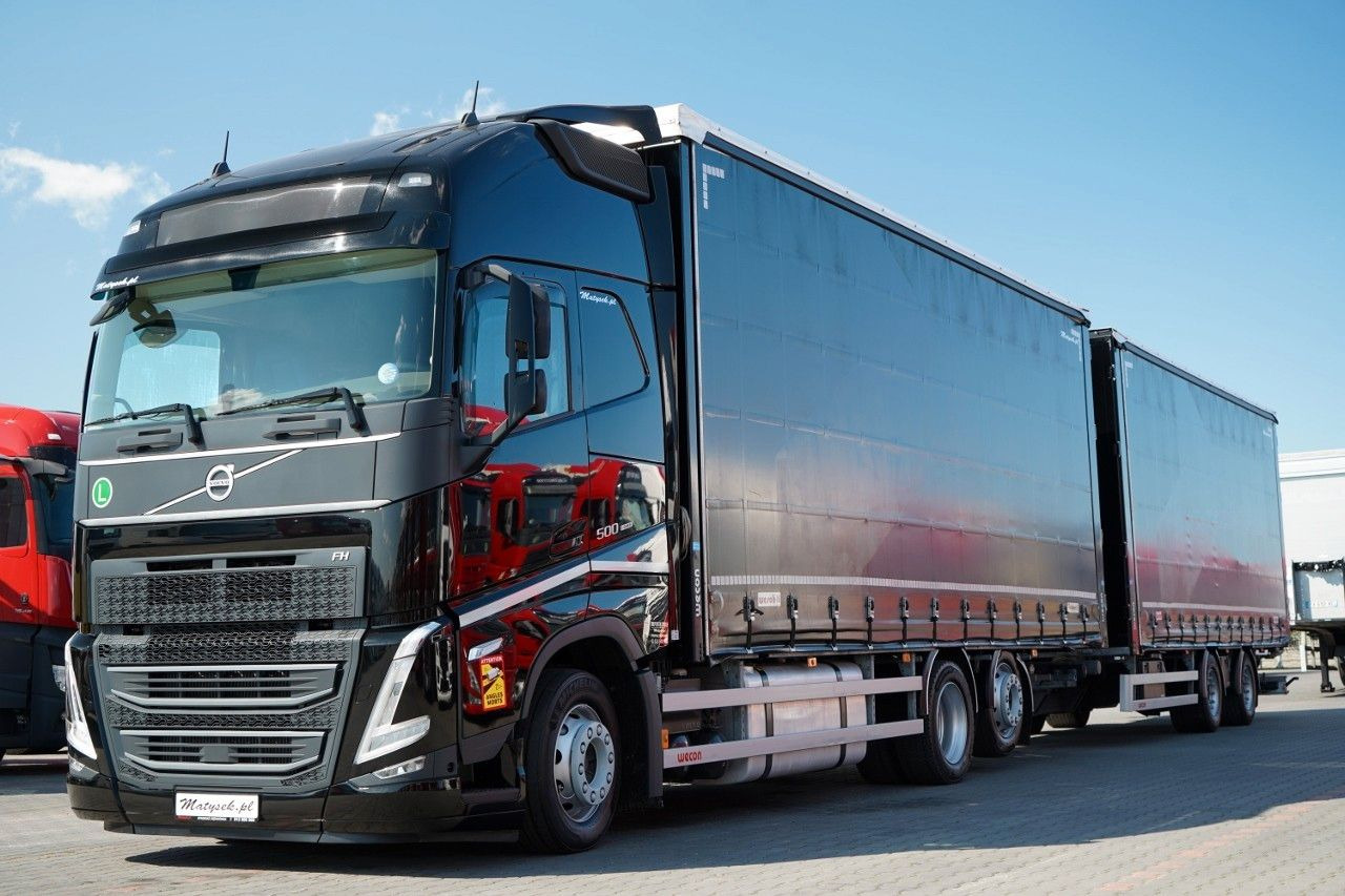 Volvo FH 500 / I-SAVE / XL / ZESTAW TANDEM PRZEJAZDOWY - Ponyvás teherautó: 2 kép. Volvo FH 500 / I-SAVE / XL / ZESTAW TANDEM PRZEJAZDOWY - Ponyvás teherautó: 2 kép.