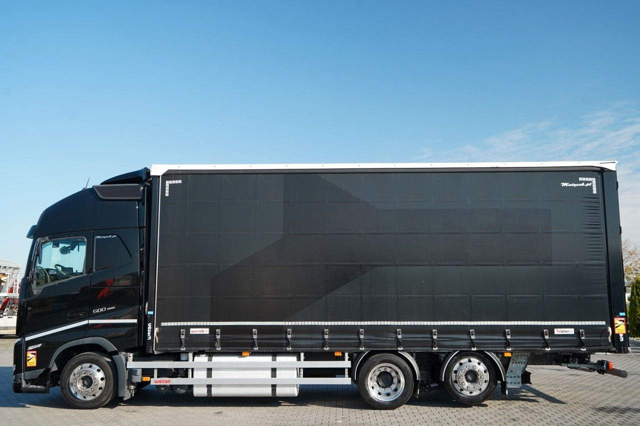 Volvo FH 500 / MEGA / ZESTAW TANDEM PRZEJAZDOWY 120 M3 - Ponyvás teherautó: 3 kép. Volvo FH 500 / MEGA / ZESTAW TANDEM PRZEJAZDOWY 120 M3 - Ponyvás teherautó: 3 kép.