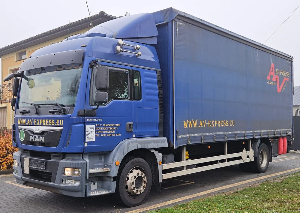 MAN TGM 18.340 / FIRANKA / SPROWADZONY / 9100 ŁADOWNOŚĆ / 18 PALET / E6 / WINDA / - Ponyvás teherautó: 1 kép. MAN TGM 18.340 / FIRANKA / SPROWADZONY / 9100 ŁADOWNOŚĆ / 18 PALET / E6 / WINDA / - Ponyvás teherautó: 1 kép.