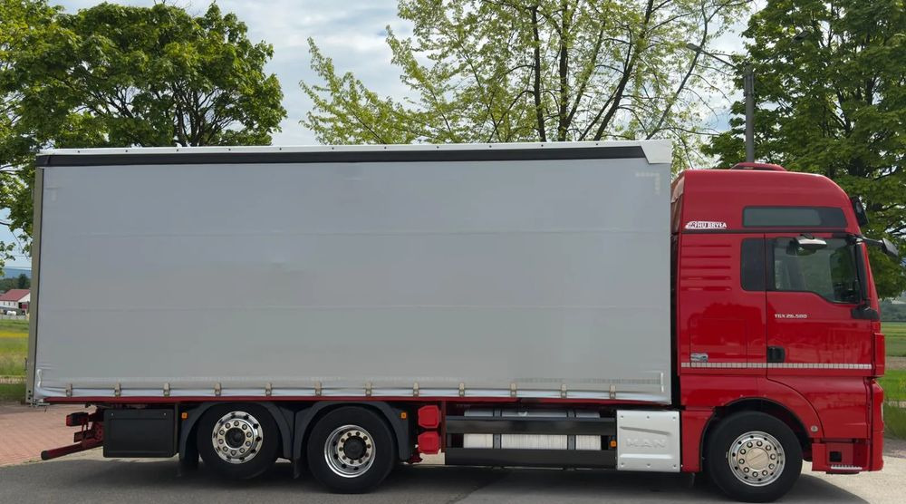 Ponyvás teherautó MAN TGX 26.500 / LIFT / 6X2 / KLIMA POSTOJOWA / 18PALET / E6 / FIRANKA / 18 TON ŁADOWNOŚĆ / WINDA / NISKI PRZEBIEG / JEDEN WŁAŚCICIEL / PODWIESZANA OŚ: 11 kép.