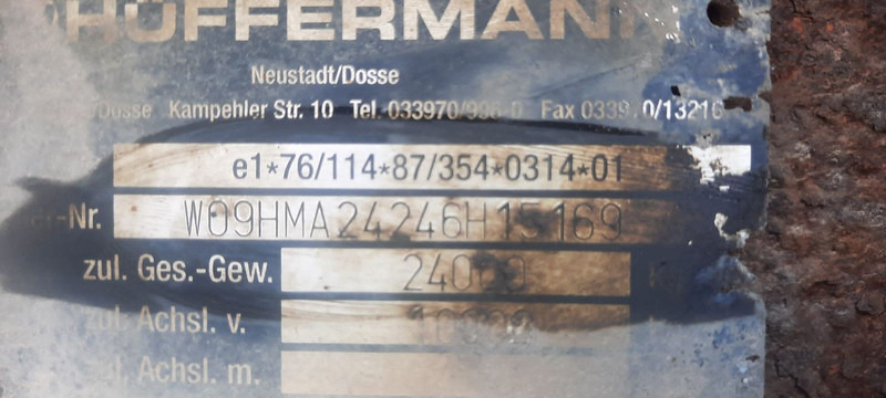 Huffermann HMA2424 3 Achser - Multiliftes/ Konténerszállító pótkocsi: 5 kép. Huffermann HMA2424 3 Achser - Multiliftes/ Konténerszállító pótkocsi: 5 kép.