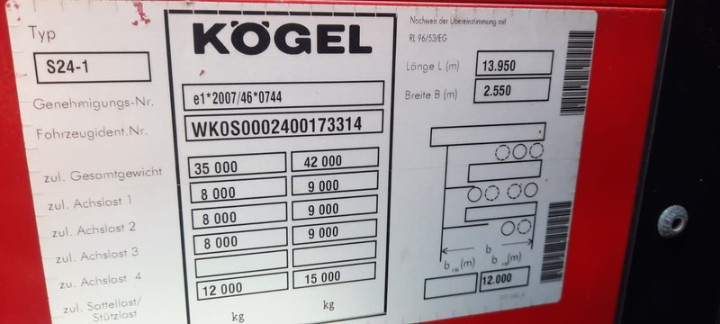 Kögel 3-Achser Tautliener - Ponyvás félpótkocsi: 5 kép. Kögel 3-Achser Tautliener - Ponyvás félpótkocsi: 5 kép.